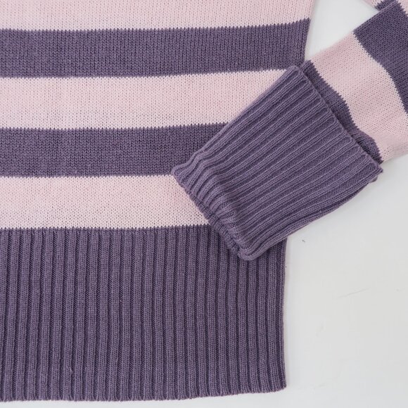 Vintage 90s X-Mail Purple Striped Turtleneck Sweater - Picture 6 of 7